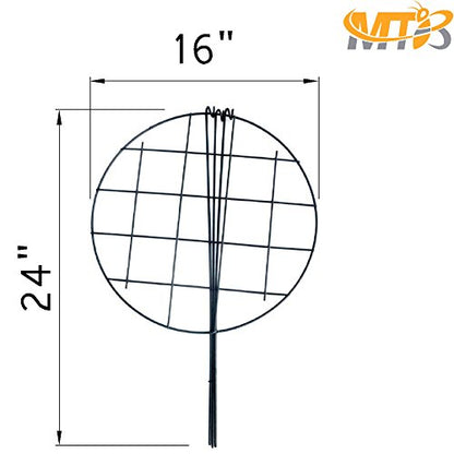 MTB Supply 10 Pack 16 x 24 inch Green Peony Cages Grow Through Plant Support Stakes Flower Support Hoops Heavy Plants Brace Rings - size: Grid 10pack