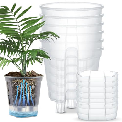 Wonderjune Self Watering Planter, 8.27'', Clear, 6 Pcs - color: Clear, size: 8.27''