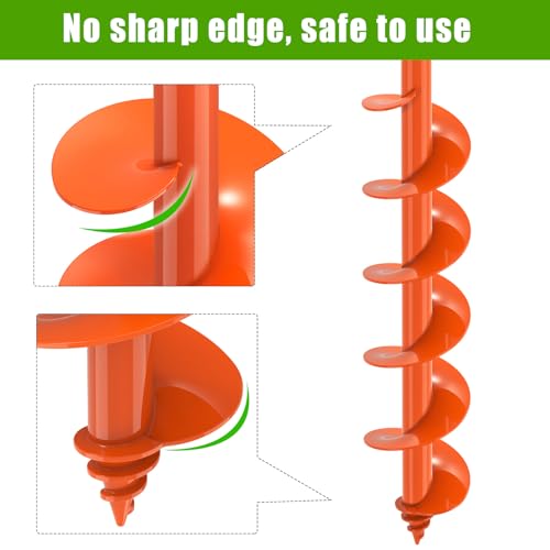 Insaga Threaded Auger Drill Bit Pro, 3.5''x32'' Garden Earth Auger with Self-Tapping Screw & Reinforced Weld, 3MM Heavy Duty Spiral Drill Bit for Drill,for Bulbs Flowers Plants Post Hole Digger - size: 3.5x32''
