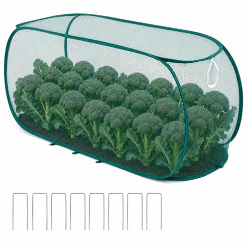 1PC Pop Up Garden Plant Cover 47" x 18" x 16"-Collapsible Mesh Plant Cover with 30% Sunblock Shade Cloth for Raised Garden Bed, Outdoor Plant Cover Against Birds, Rabbits & Squirrels - size: 1 Pack