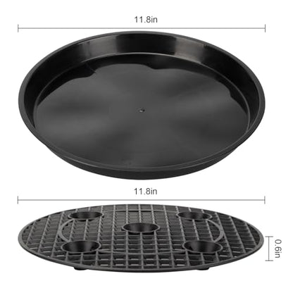 12Pcs 11.8'' Plant Saucer Stand Set, Plant Tray with Drainage Hole - size: 11.8 in