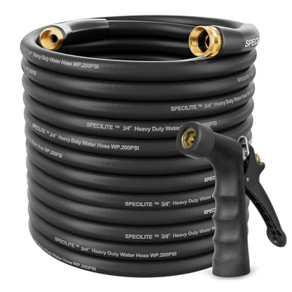 SPECILITE 3/4" Hot/Cold Garden Water Hose 200 ft, -50℉-158℉, Black - size: 3/4in x 200ft