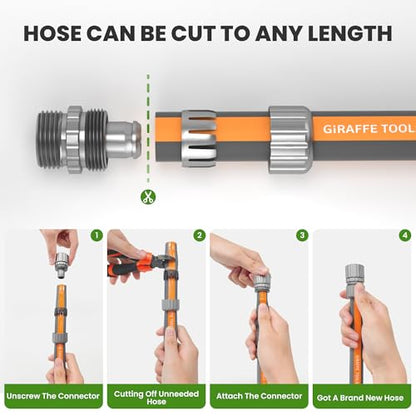 Giraffe Tools 5FT Garden Hose Lay Flat Lightweight Flexible Water Hose - size: 5FT