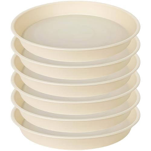 6 Pack Plant Saucer Water Drip Tray, 4 5 6 7 8 9 10 11 12 13 15 17 19 inch, Heavy Sturdy Plant Drainage Tray for Indoors Outdoor, Flower Saucers for Pots Base (4", Beige) - color: Beige, size: 4"