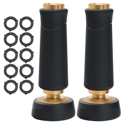 Besiter Brass Hose Nozzle, Heavy-Duty Sprayer for Garden Hoses, High Pressure Adjustable Twist Hose Nozzle, Spray Gun Rubber-Coated, Extra 10 Rubber Washers, 2 Pack - size: 2pcs