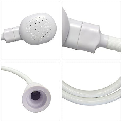 Portable Shampoo Sink Spray Hose, Faucet Attachment with Nozzle for Hair Washing, Baby & Pet Bathing, Vegetable Rinsing, White (White, 1M/41.5IN) - size: 1M/41.5IN