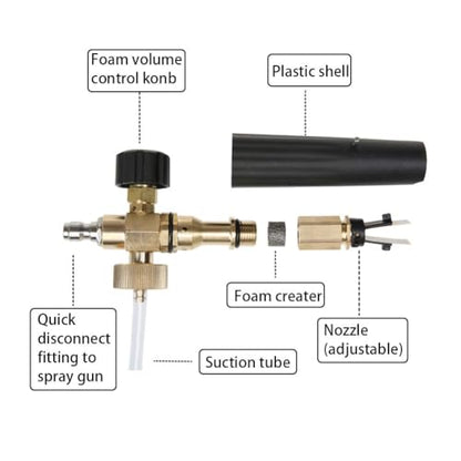 Sooprinse Foam Cannon Snow Foam Lance Nozzle Pressure Washer Jet Wash，Foam cannon lance kit with Pressure Washer Spray Gun,30 Degree Gutter Cleaner Wand with Nozzle Tip Attachment - color: Purple