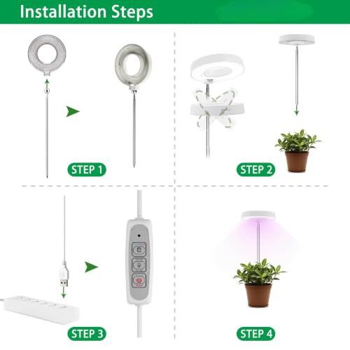 Sale Three-Headed Full Spectrum LED Plant Grow Light, Adjustable Ring Grow Lamp, High-Efficiency Indoor Plant Lighting for Seedlings Succulents Flowers - color: Three-headed plant lamp
