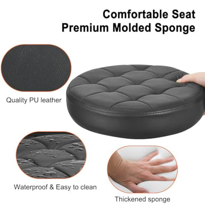FLOLXNB Rolling Stool Low Roller Seat PU Leather, Rolling Chair Height Adjustable, Garage Stool with Wheels for Manicure Mechanic Home Office Garage Shop (Style 2) - style: Style 2