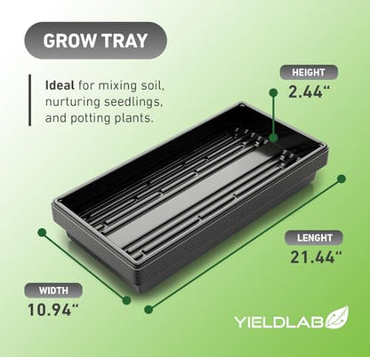 10x20 Inch Black Plastic 100 Pack Plant Propagation Tray No Holes - color: Black, size: 100-Pack