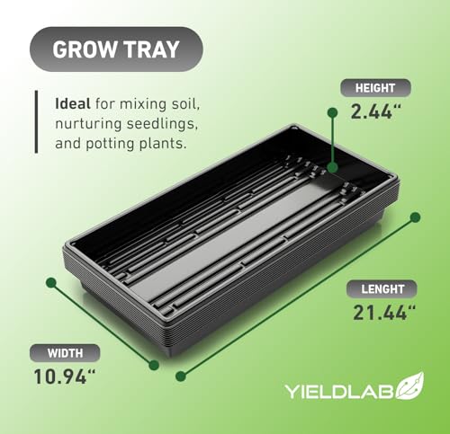 10x20 Inch Black Plastic 100 Pack Plant Propagation Tray No Holes - color: Black, size: 100-Pack