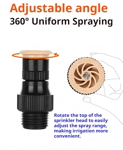 360° Adjustable Lawn & Garden Sprinkler - Durable ABS Ground Spike Sprinkler System for Grass, Yards & Flower Beds | Connectable Design for Wider Coverage（2pcs）