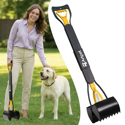 32" Dog Pooper Scooper, Long Handle Scoop for Yard & Grass - color: Sun Yellow