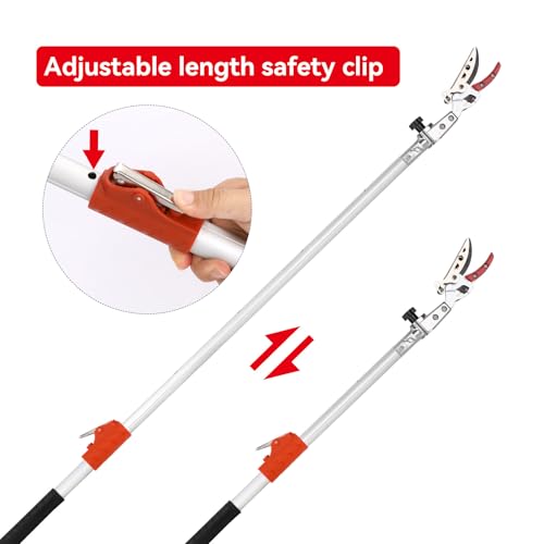 LeafLux Extendable Tree Cutter & Fruit Picker, 3.67-5.45 FT Telescopic Pole Pruner, Lightweight Aluminum Handle, Teflon-Coated Blade, Cuts Up to 1/2 Inch, for Fruit Picking & Branch Cutting | LFX101 - size: 3.67-5.45FT