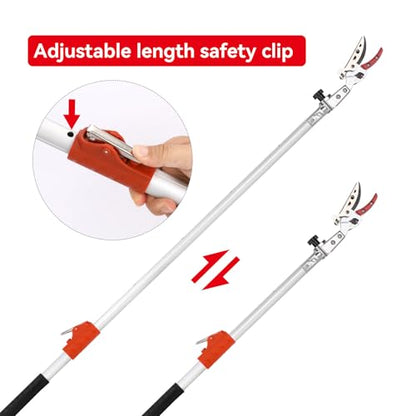 LeafLux Extendable Tree Cutter & Fruit Picker, 3.67-5.45 FT Telescopic Pole Pruner, Lightweight Aluminum Handle, Teflon-Coated Blade, Cuts Up to 1/2 Inch, for Fruit Picking & Branch Cutting | LFX101 - size: 3.67-5.45FT