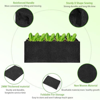 3 Pcs Plant Grow Bags Breathable Square Fabric Raised Garden Bed 9.5 Gal - size: 60x30x20cm-3 Pack