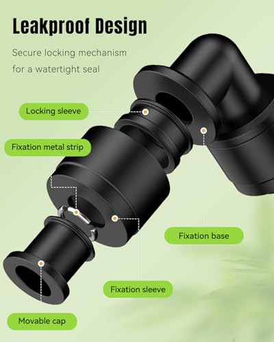 Pawfly 15 Pcs Quick Connect 1/4" Drip Irrigation Elbow Connectors, Anti-Leak Drip Irrigation Parts, Push-to-Fit 2-Way Elbows, Universal 90 Degree Elbow Fittings for 1/4 Inch Irrigation Tubing - size: 1/4" Nut Elbow