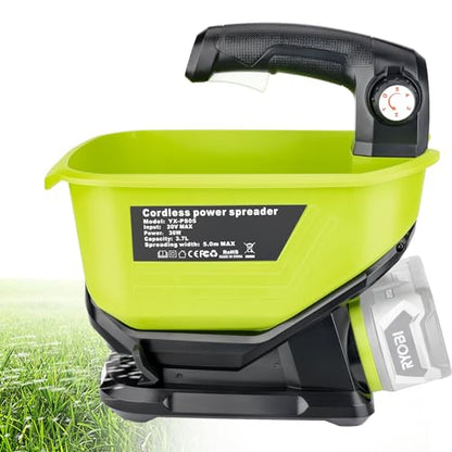 YEX-BUR Handheld Power Spreader for Ryobi 18V Battery, Portable Electric Spreader for Seed, Salt, Fertilizer, Feed, Year-Round Used, Covers Up to 8,000 sq. ft.(No Battery)