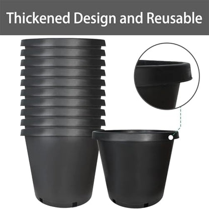 15 Gallon Nursery Pot 10-Pack Plastic Garden Planter Pots - size: Standard 15 Gallon
