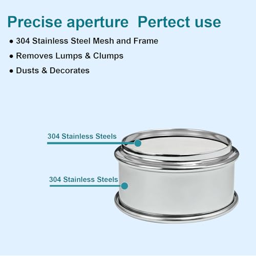 2.36" (6cm) Full 304 Stainless Steel Mini Lab Sieve, 200 Mesh(0.075mm) - size: 200 Mesh(0.075mm)/Ф2.4in(6CM)
