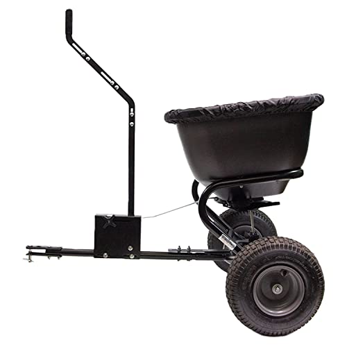 Brinly BS26BH-A Tow Behind Broadcast Spreader with Universal Hitch, 125 lb. - Deluxe Matte Black - color: Deluxe Matte Black