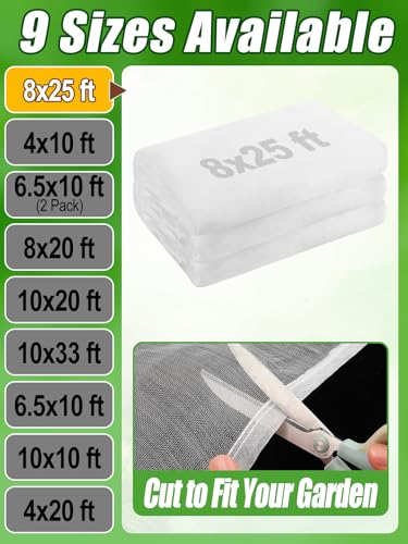 Alphatool 8x25ft Large Garden Netting, Ultra Fine Mesh Plant Covers - size: 8 x 25 ft