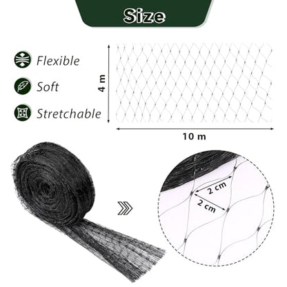 GWHOLE Black Garden Netting, 33 x13 Ft Bird Netting for Garden Plant and Tree Protection, Chicken Coop Pond Net, Black - size: 33x13 ft, 0.6 inch mesh (Black)