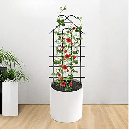 ARIFARO 4 Pack 32" Metal Garden Trellis for Climbing Plants Outdoor - size: 32 inch