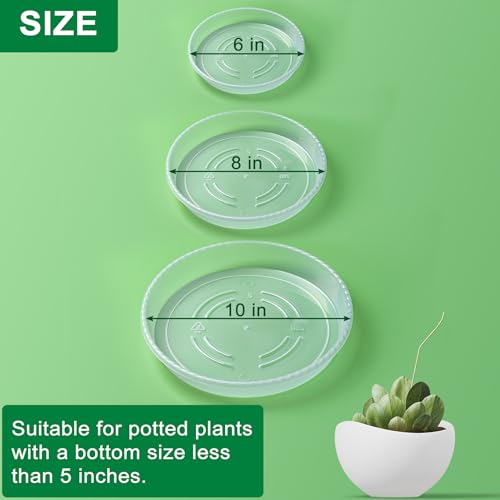 Hoewina Plant Saucer - 18 Pack (6in/8in/10in) Plastic Plant Trays for Pots - size: 6+8+10inch