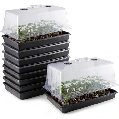 10x20 Humidity Dome with Plant Propagation Trays - 10 Pack Clone - size: 10 Trays + 10 Domes