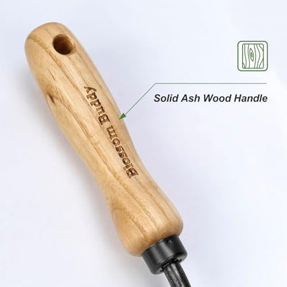 Stainless Steel Garden Hand Fork, Hand Weeder Fork with Ash Wood Handle - size: 31CM Garden Fork