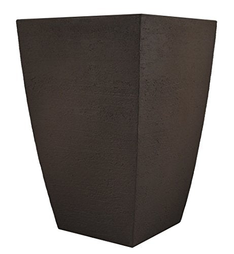 Tusco Products MSQT23ES Modern Square Garden Planter, 23-Inch, Espresso - color: Espresso, size: 23 Inch