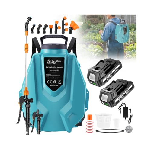 Backpack Sprayer Battery Powered, 5H Runtime, 3.2 Gallon Leak-Proof Weed Sprayer with 2 X 2.5Ah Battery, 6 Nozzles & Telescopic Wand for Lawn Garden Pest Control - size: 3.1 Gallon