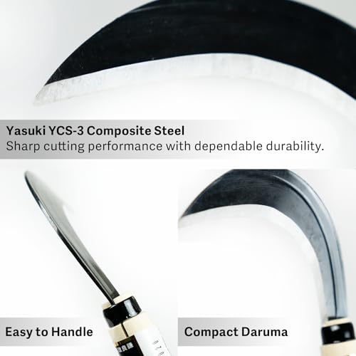 HOUNEN Japanese Garden Sickle, 4.7-Inch YCS-3 Composite Steel Hand Sickle - color: 4.7" Daruma Sickle