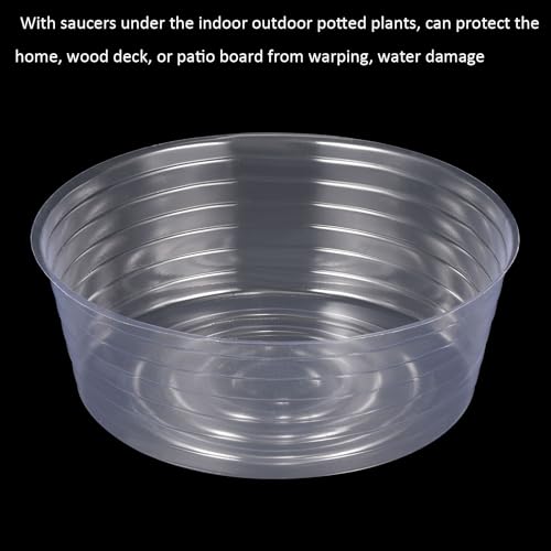 M METERXITY 5 Pack Planter Saucers - Thin Plastic Plant Tray Flowerpot Drip Trays Round Apply to Outdoor/Garden (10 Inch, Clear) - size: 10 Inch