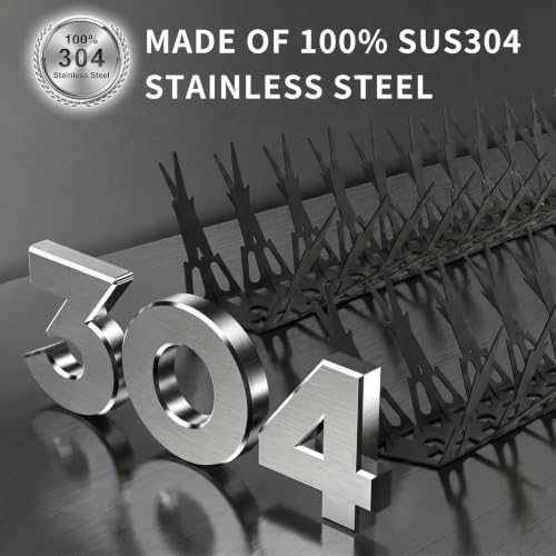 OFFO Bird Spikes for Outside, 304 Stainless Steel, 5 Pack 5 Ft, Black - color: Black