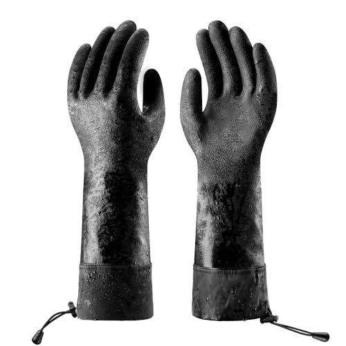 COOLJOB Long Sleeve Waterproof Winter Freezer Gloves for Men Women, S-XL - color: Black, size: Small
