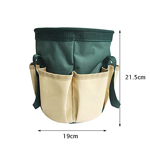 Multifunction Garden Tools Bucket Bag with Pockets Bucket Tool Organizer Gardening Organizer Tote Garden Harvest Bucket Bag Vegetables Picking Bag (Blue) - color: Blue