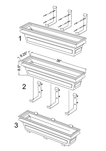 H Potter 36" Copper Finish Window Box Planter with Iron Brackets