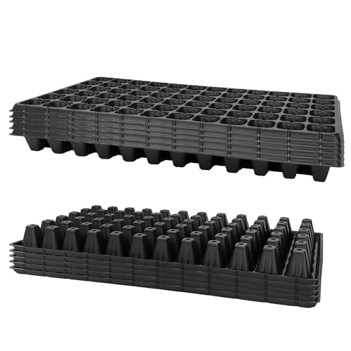 RooTrimmer 72 Cell Seed Trays, Thick Durable 72 Cell Plug Tray Seedling Plastic Nursery Tray for 1020 Flat Germination (10-Pack, 21"×11", 1.81" Height, Low) - color: Black-72c-l, size: 72C-10P