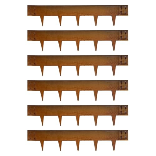 Corten Steel Landscape Edging 8 Inch H x 40 Inch L, 6-Pack 20ft - color: 8 Inch 6PCS