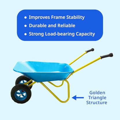2 Wheel Toddler Wheelbarrow Toy for Kids Gardening Tool Wheel Barrow(blue) - color: Blue