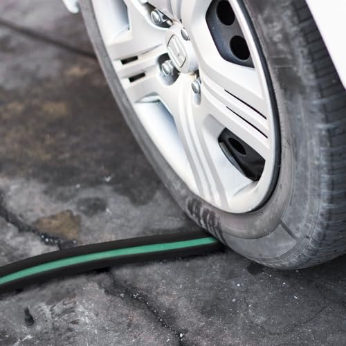 M METERXITY Garden Hose 5/8 Inch x 10 FT, Flexible PVC Leader Hose, Leakproof Water Hose with Swivel Handle, Double Female Fittings, Burst 600 PSI [Black Green] - size: 10 FT, style: Double Female