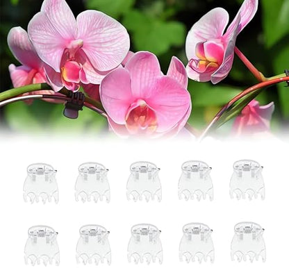 100 Pcs Orchid Clips Transparent Plant Clips Flower Vine Clip for Supporting Plant Orchid Support Clip Flower Stems Stalks Vines Climbing Plant Grow Upright