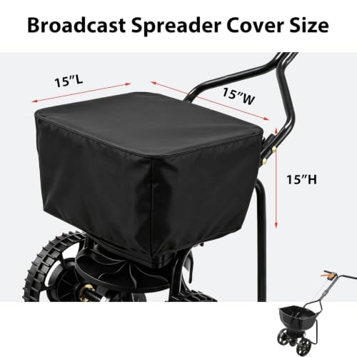 TheElves Wagon Rain Cover Waterproof for VEVOR Broadcast Spreader 15LB - size: 15x15x15 inch
