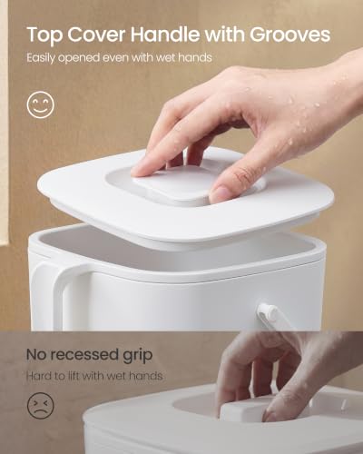 SONGMICS Compost Bin for Kitchen Counter, Plastic, 1-Gallon (4 L) - color: White, size: 1 gallons (4L)