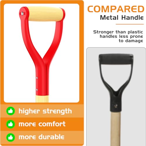 HIGHLIGHT Spade Shovel Digging Trench Garden 45 Inch D Grip Steel Shovel