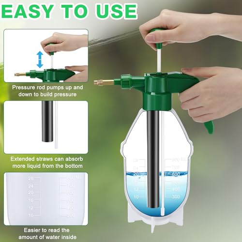 Ziliny 2 Pcs 27 oz Handheld Pump Spray Bottle Garden Mister Spray, Green - size: 27 oz