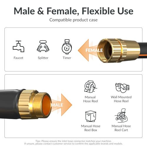Giraffe Tools Garden Hose 5/8", 2.5ft Short Garden Hose - size: 2.5FT Male to Female