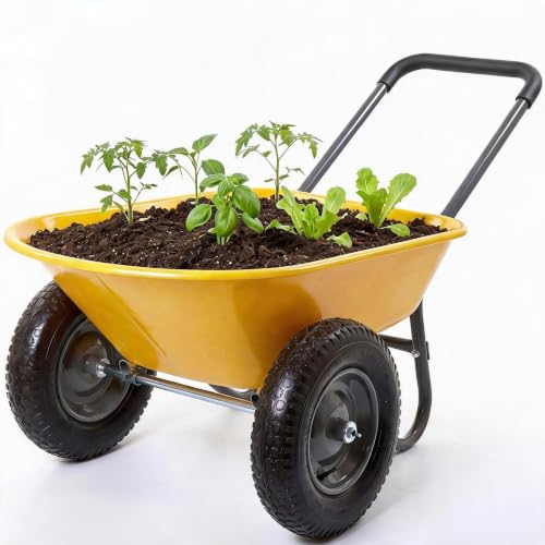 Garvee Wheelbarrow Garden Cart - color: Yellow